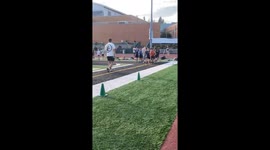 Young Athlete Goes 110% in Football Drill