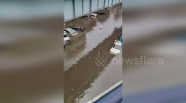 Kolkata Floods Leave Cars Stranded Beneath Flyover