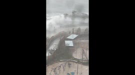Hong Kong coast hit by raging waves from Typhoon Ragasa