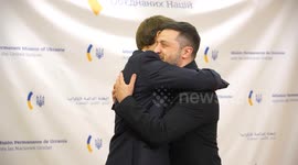 Ukrainian President Zelenskyy meets French President Macron in New York