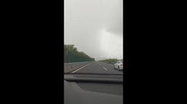 Sudden downpour on highway in Heilongjiang, China