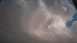 Lightning flashes illuminate dark clouds in Jilin, China