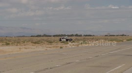 US, Los Angeles: Lancaster LA County Sheriff Vehicle Rollover