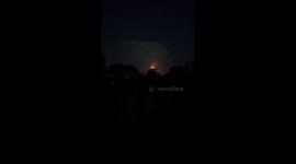 Intense lightning bolts light up the sky in Shandong, China