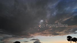 US: Evening with news and sunset, Orlando International Airport