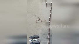 China: Streets Turn Into Rivers As Flooding Hits Zhuhai, China