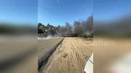 US: Grass Fire Spreads To Boats South Of Del Rey