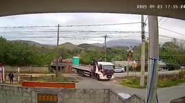 Train crashes into truck on level crossing as driver and passenger survive