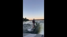 Beer Valiantly Saved After Wake Surfing Wipeout