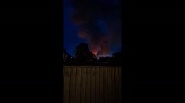 Massive explosion and fire at industrial estate warehouse in Swindon, England, UK