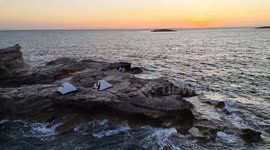 Drone Footage of Tiny Island Campsite