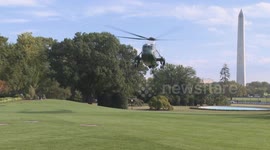Trump arrives at White House with granddaughter Kai