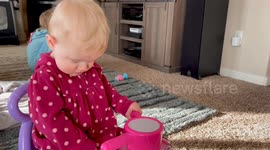 Baby Mimics Ball Sound