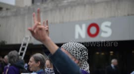 Caribbean Netherlands: XR activists protest outside Dutch broadcaster NOS over Gaza coverage