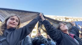 Protestor arrested during pro-Palestine rally in Berlin
