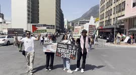 Demonstrators rally in Cape Town against Israel's genocidal war in Gaza