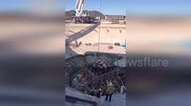Fire crews rescue man stuck in concrete holding tank in California