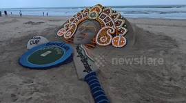Sand Art Sensation: Maa Durga Blesses India's Cricket Team Before Asia Cup