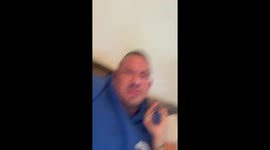 Husband gets nervous during ear piercing attempt in Warrington, UK