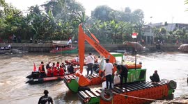 Recycled Boat Parade on Ciliwung River to Promote Environmental Awareness in Jakarta, Indonesia