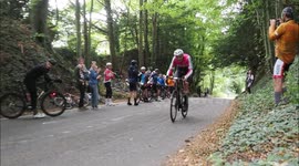 Cyclists take on the 50th Hollingbourne Hill Climb time trial in Kent, UK