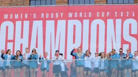 England Women's World Cup winners celebrate at Champions Party outside Battersea Power Station