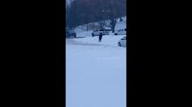 Ice Fishing Shack Breaks Loose