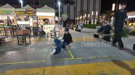 Kalare Market Comes Alive:  Watch This: Expert Breakdance Team Performing Amazing Stunts in Thailand