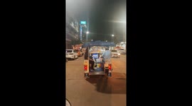 Motorcycle with modified sidecar has TV system for passengers