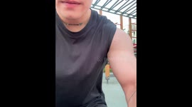 Curious little boy interrupts workout in Saint Petersburg, Russia