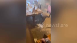 Shocking video shows moment Toby Carvery ceiling collapses on dining customers