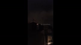 Glowing sky as storm approaches in Valencia, Spain