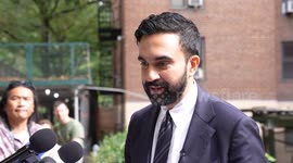 US: Mayoral candidate Zohran Mamdani press briefing addressing slashed funding to the Advantage program