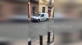 Spain: Floodwaters Swallow Streets In Algemesí During Red Cross Rescue Efforts