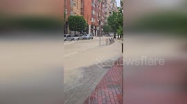 Spain: Streets Drowned In Muddy Floods In Molina De Segura
