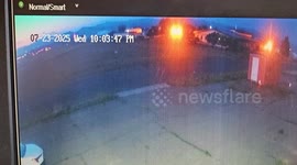 CCTV captures light aircraft crashing near airport in Montana
