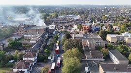 Drone footage of fire near Odeon cinema in Beckenham