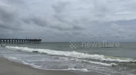 Approaching storm and gentle waves at Myrtle Beach, USA