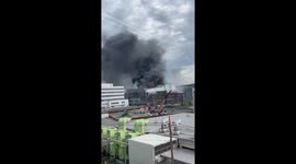 Fire breaks out in hangar under demolition at Haneda Airport in Tokyo, Japan