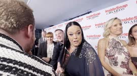 Lisa Riley, Karen Blick, and Bradley Johnson speak in an exclusive interview with BANG Showbiz at the Inside Soap Awards