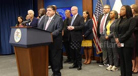 US: Governor JB Pritzker holds press conference responding to increased federal deployment in Illinois