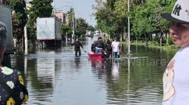 Severe street flooding after heavy rain in Nezahualcóyotl, Mexico