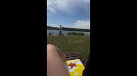 Guys Move a Floating Patch of Foliage