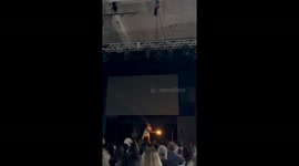 Traditional fire show preformed by young girl in Kona Hawaii
