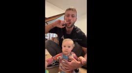 Baby’s popping sound attempt ends in laughter in Nova Friburgo, Brazil