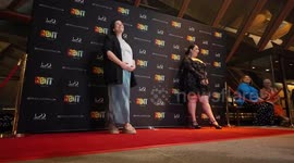 Pregnant Tanya Hennessy at RENT red carpet, Sydney, Australia