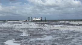 Tropical Storm Imelda brings strong waves and gusty winds to Jacksonville, Florida, USA,