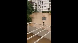 Severe flooding submerges streets and canals in Ibiza, Spain