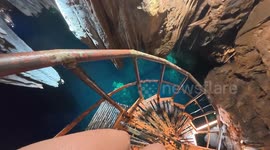 Descending this steep spiral staircase is worth the risk for the view at the end