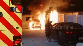 US, Los Angeles: Vermont Vista Auto Fire